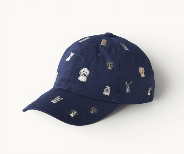 Classic six-panel dog embroidered baseball cap with adjustable strap and UPF 50+ protection