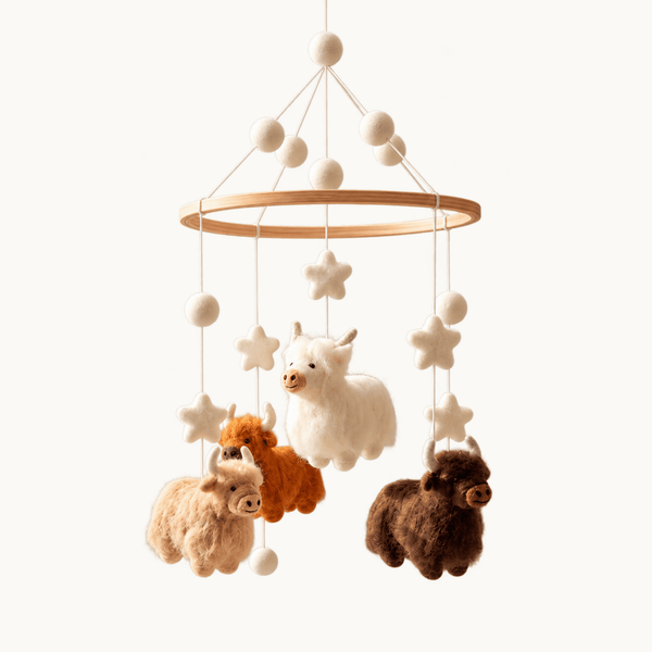 Felt Baby Highland Cow Mobile by Ganati Crafts Co