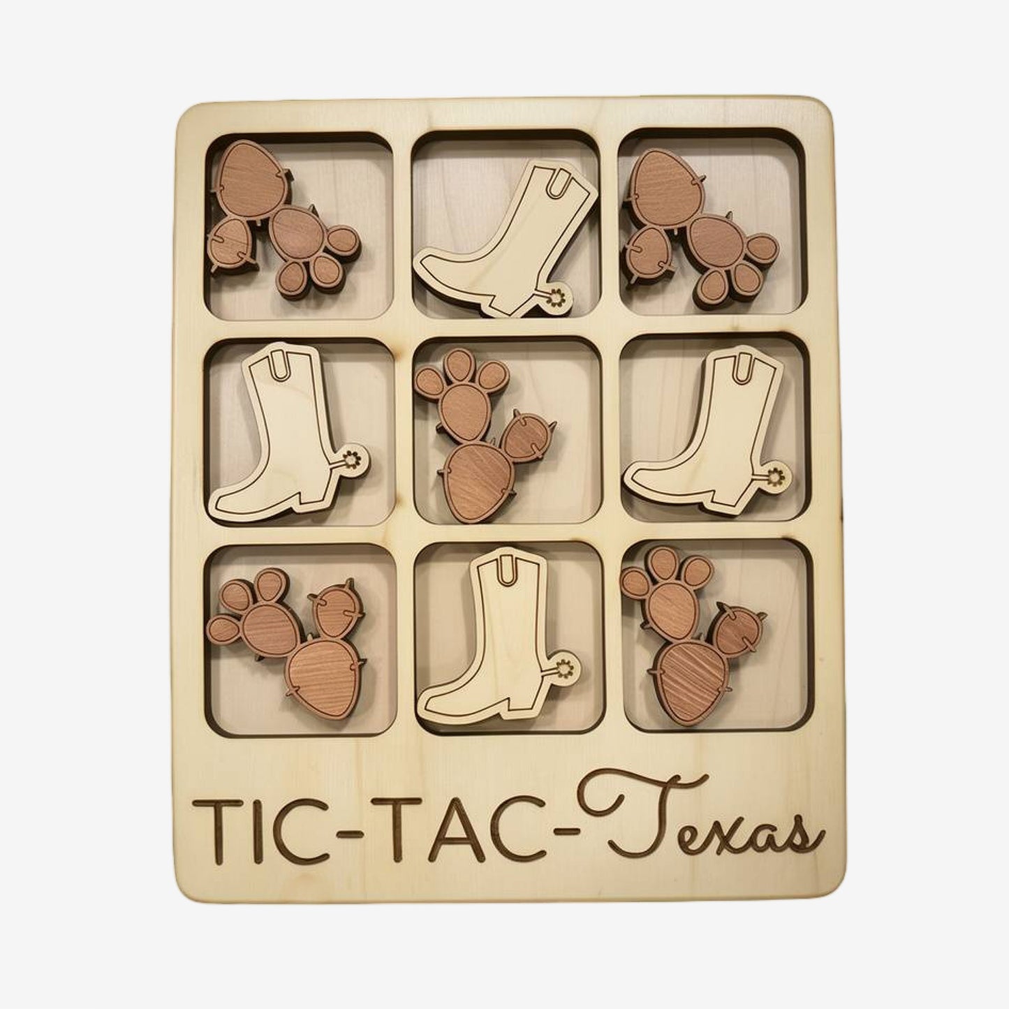 Tic-Tac-Texas wooden tic-tac-toe game