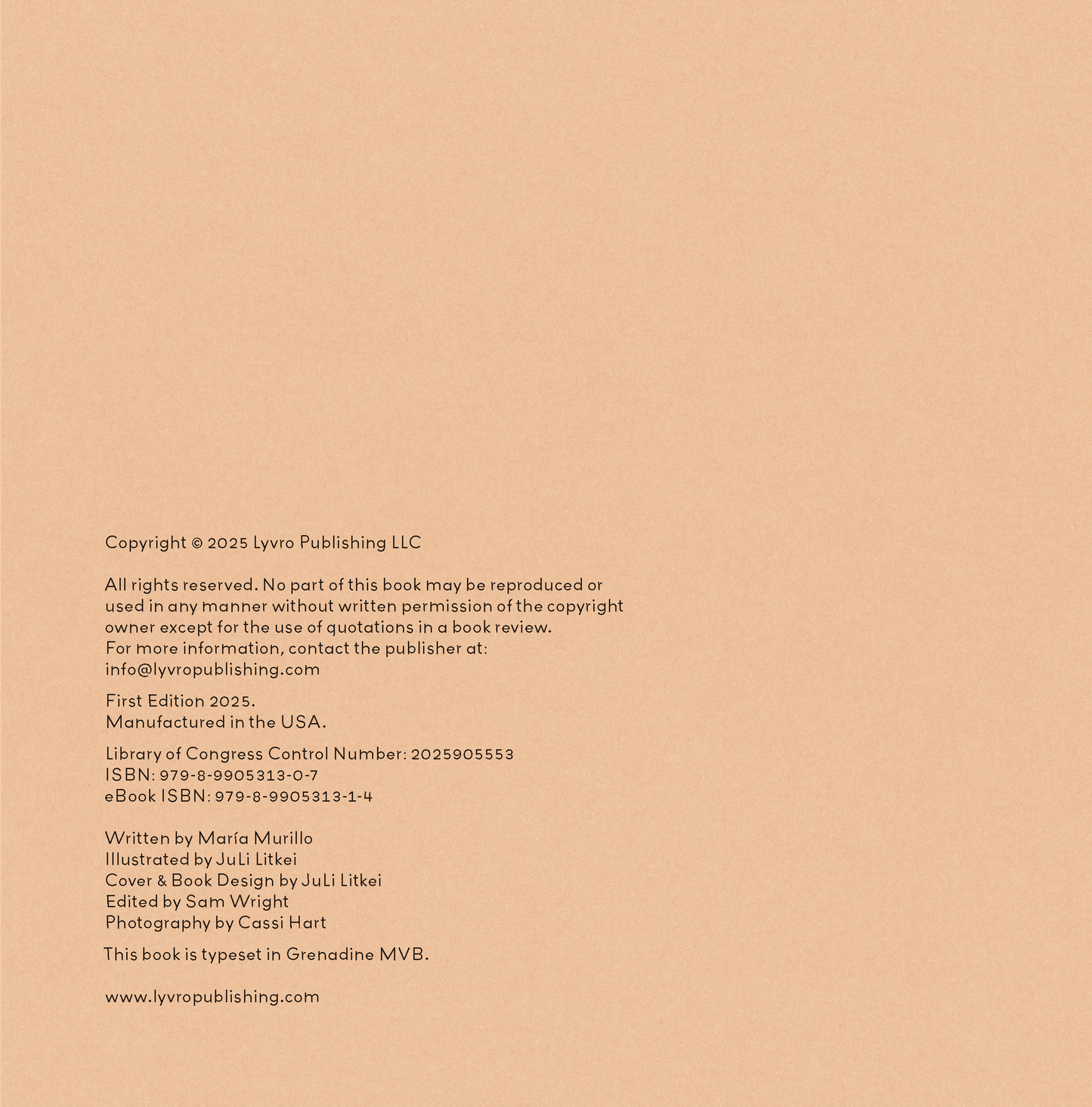 dog+girl children's book copyright page