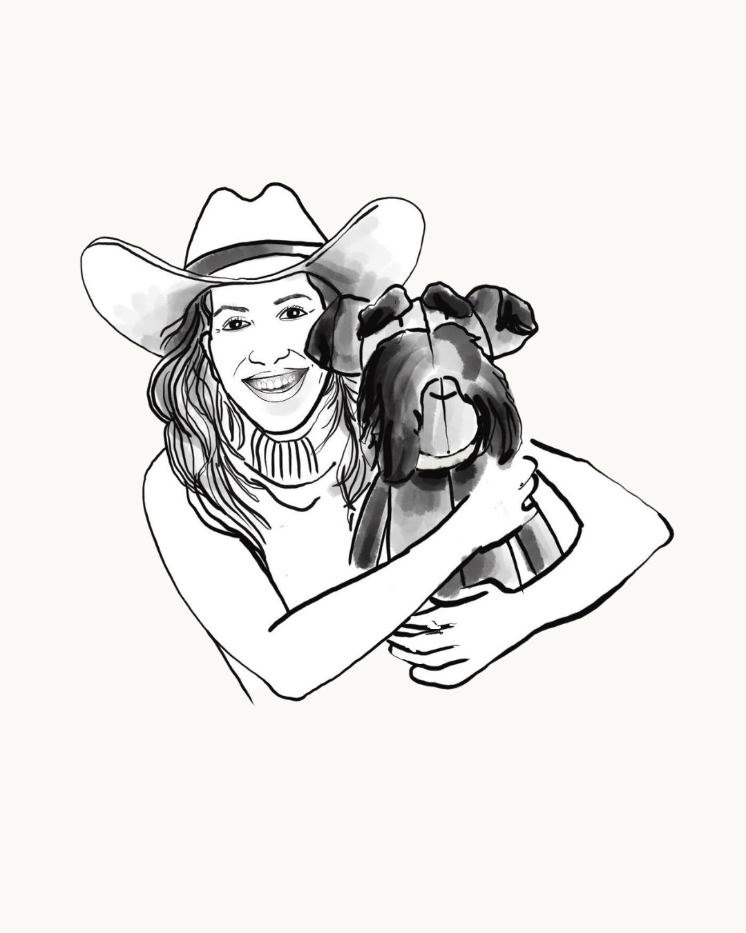 Sascha the Schnauzer and Maria, illustrated.