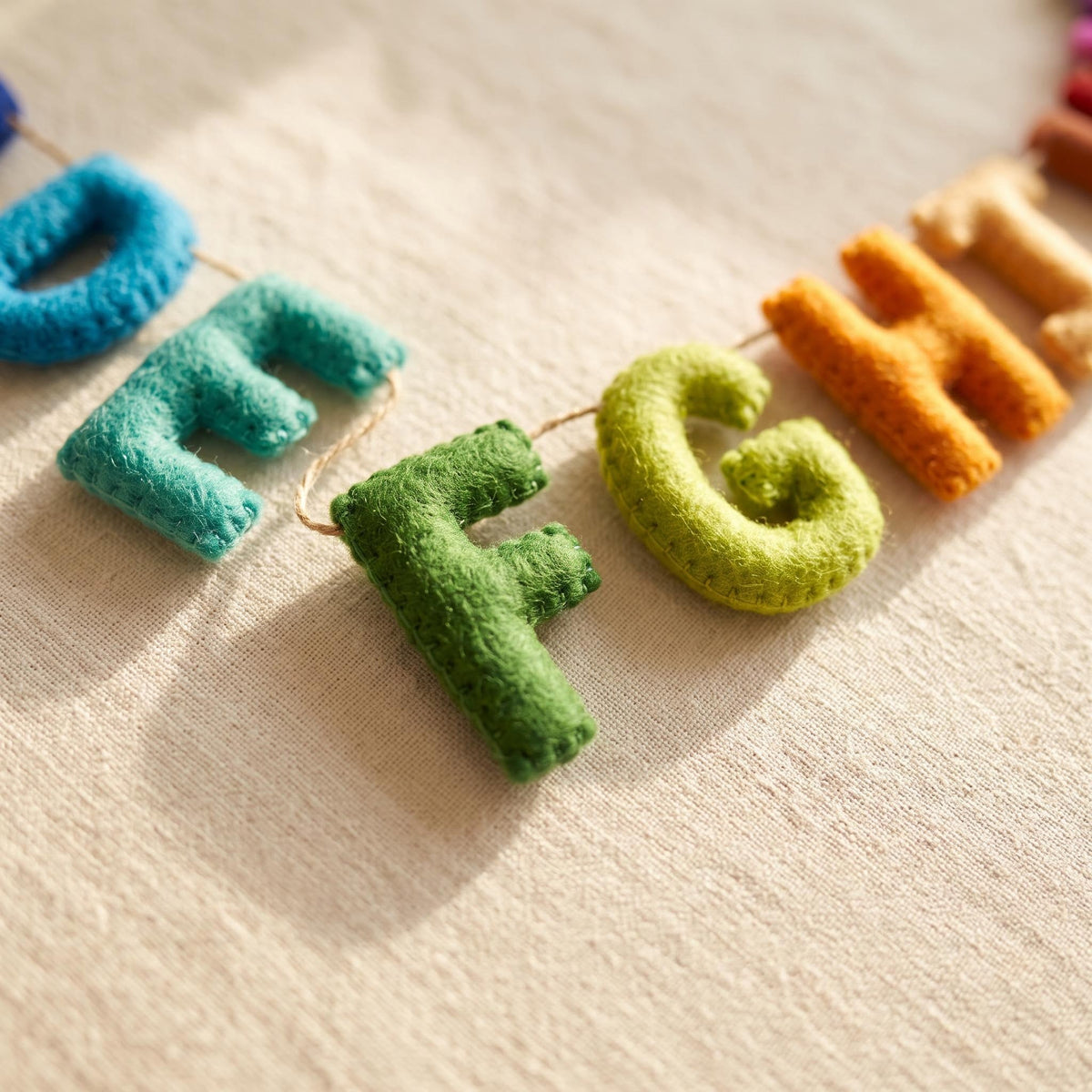 Colorful alphabet fel garland.