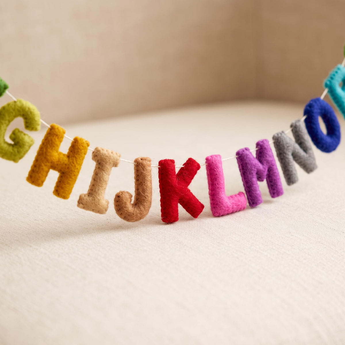 Colorful alphabet fel garland.