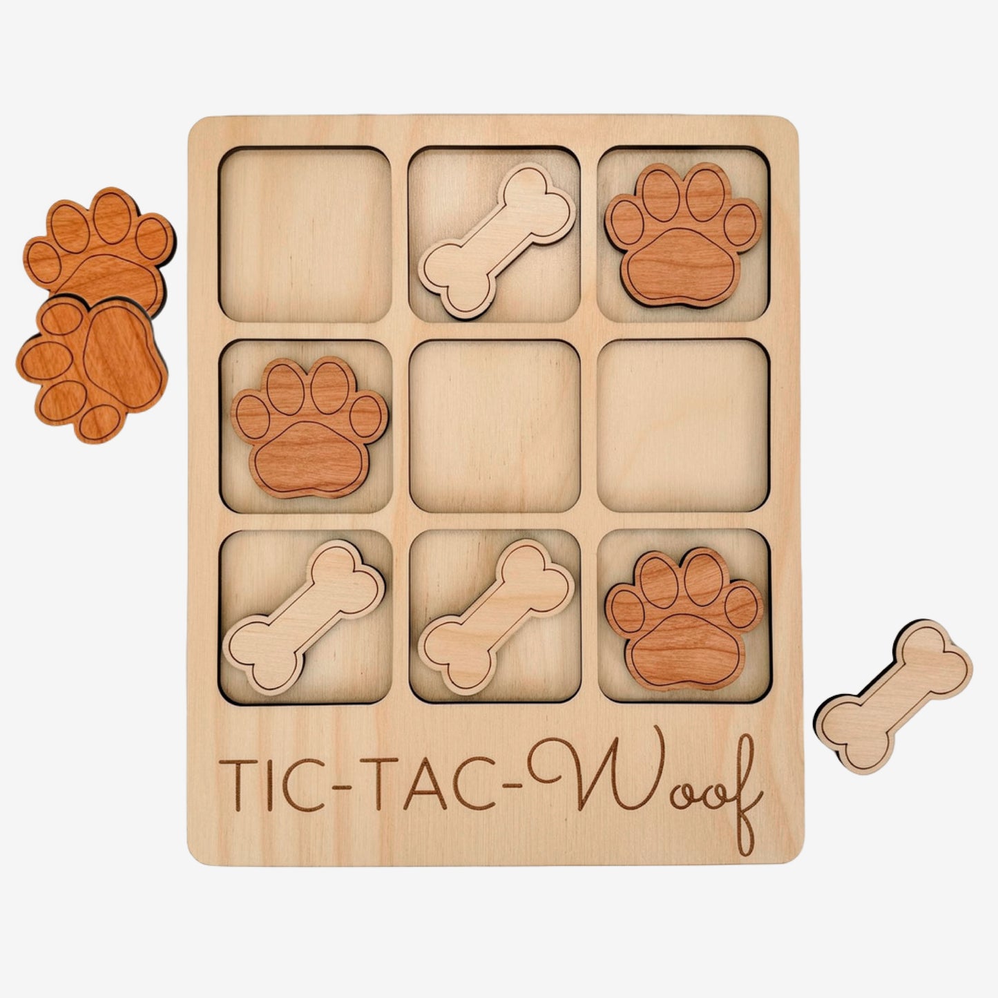Tic-Tac-Woof dog-themed tic-tac-toe game