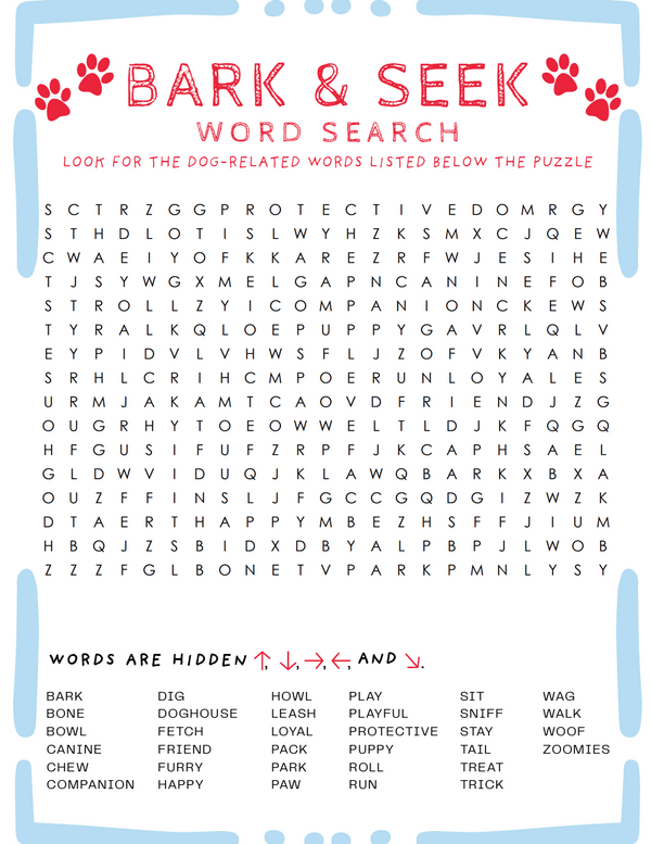 Bark & Seek Word Search cover